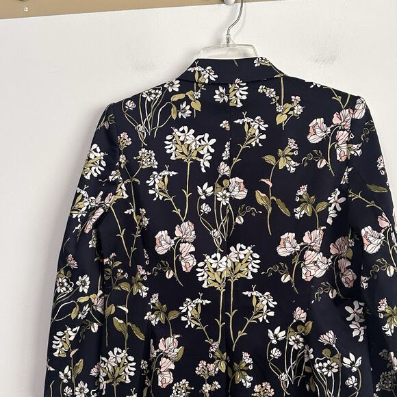 Tommy Hilfiger Blazer Size 10 Navy Floral Print Cotton Stretch Jacket Party NEW - Picture 8 of 11
